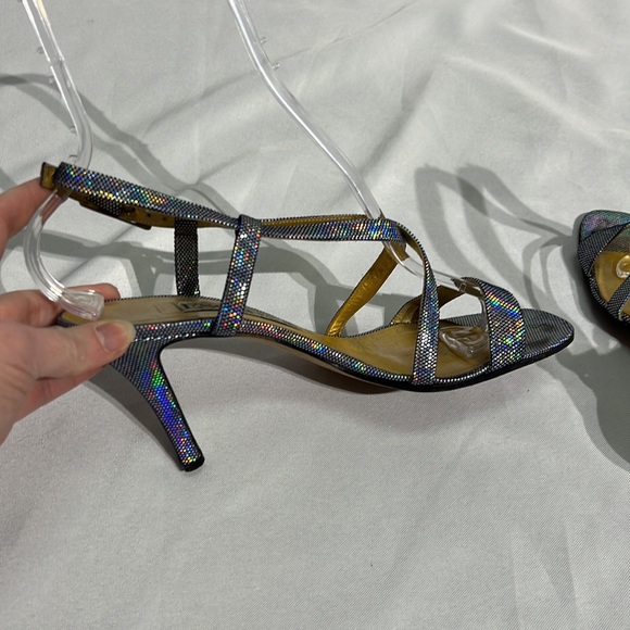 ESCADA Vintage Metallic Rainbow Strappy Heels - size 9B - Picture 13 of 13